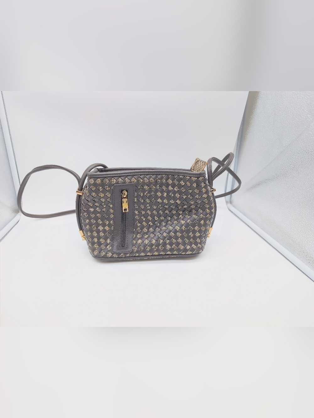 Samoe Rattlesnake  Convertible Strap Women's Black Woven Bag Purse
